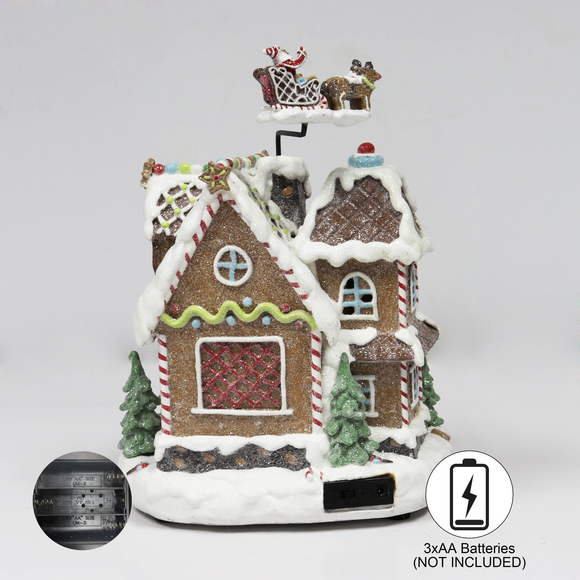 11" Animated Gingerbread Cookie House